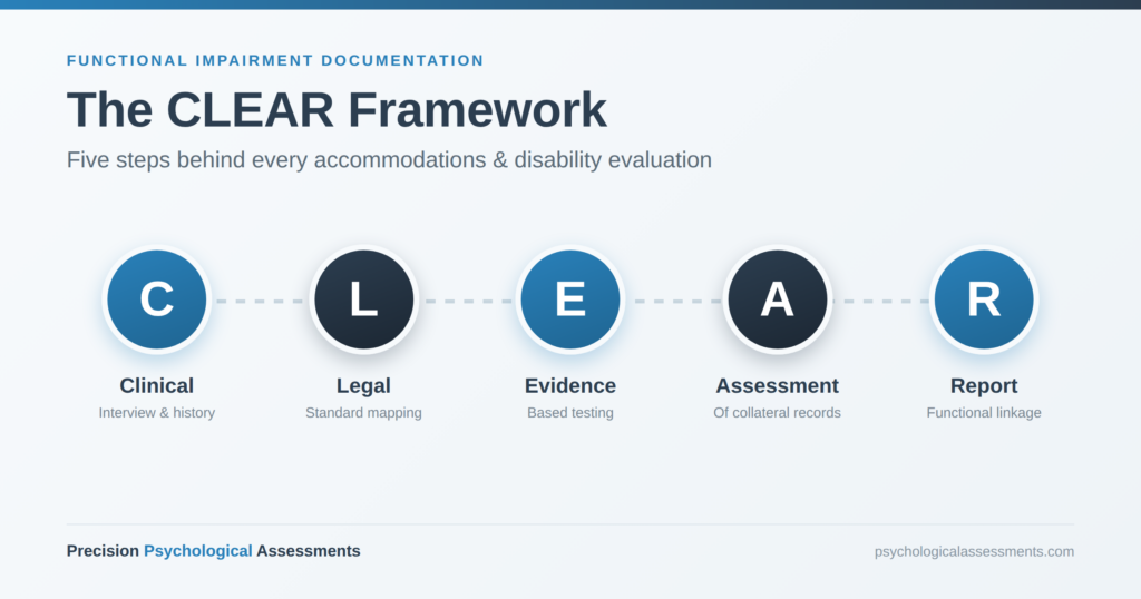 - Precision Psychological Assessments functional impairment documentation framework